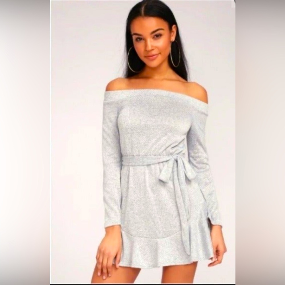 Lulus off the shoulder sweater dress